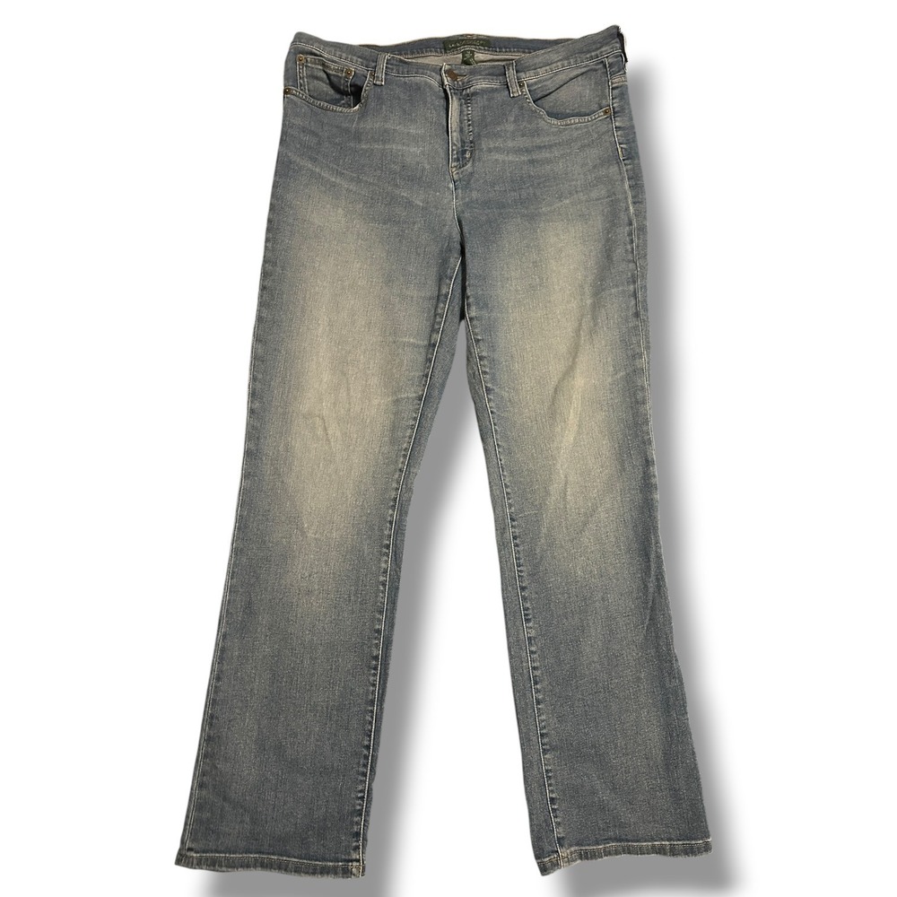 LRL Lauren Jeans Co Ralph Lauren Women's 14 Blue Straight Leg Medium Wash Jeans